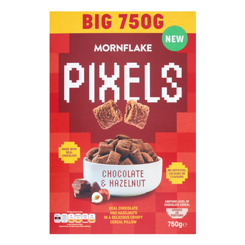 MORNFLAKE PIXELS CHOCOLATE & HAZELNUT 750G