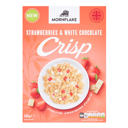 MORNFLAKE STRAWBERRIES & WHITE CHOCOLATE CRISP 500G
