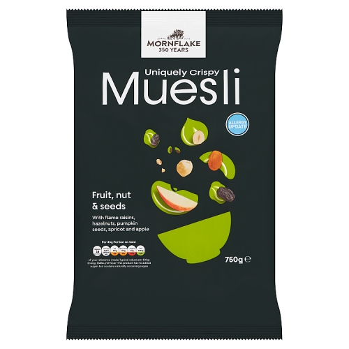 MORNFLAKE FRUIT, NUT & SEED CRISPY MUESLI 750G