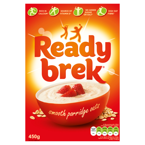 READY BREK SMOOTH PORRIDGE OATS ORIGINAL 6X 450G