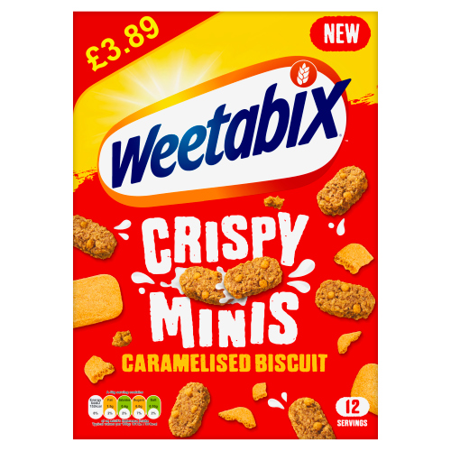 WEETABIX CRISPY MINIS CARAMELISED BISCUIT PMP £3.89 500G