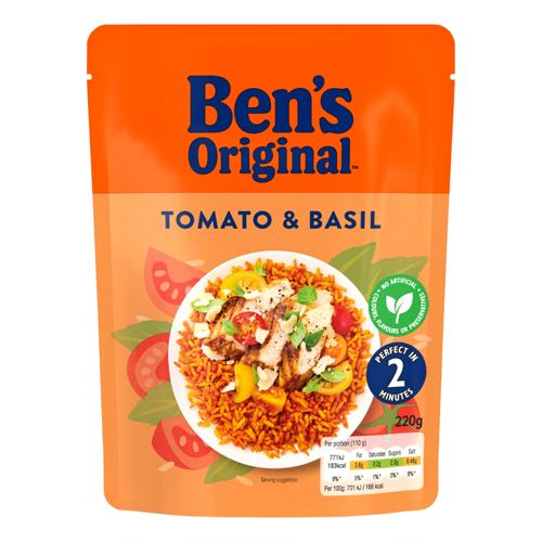 BEN'S READY TO HEAT TOM & BASIL RICE 220G