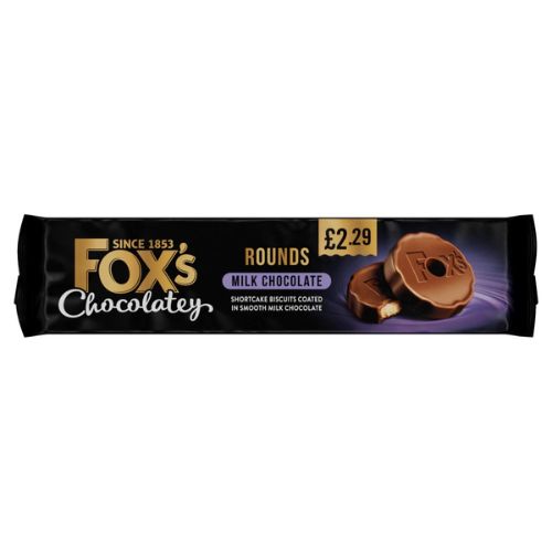 FOX'S CHOCOLATEY MILK CHOCOLATE ROUNDS PMP £2.29 130G