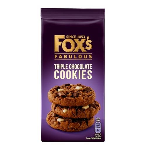 FOX'S FABULOUS TRIPLE CHOCOLATE COOKIES 180G