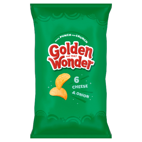 GOLDEN WONDER CHEESE & ONION 6PK 25G