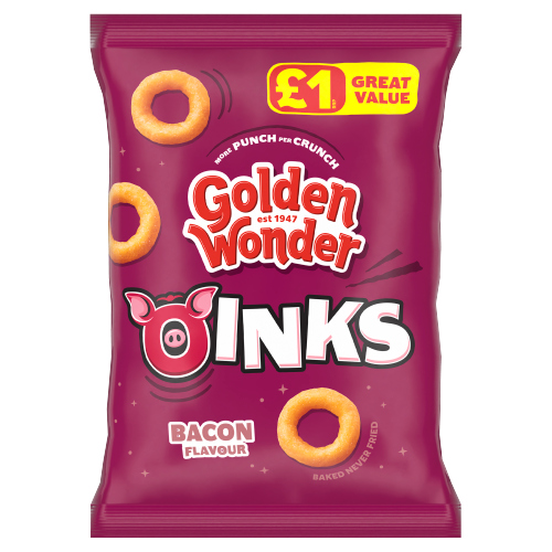 GOLDEN WONDER OINKS BACON PMP £1.00 46G