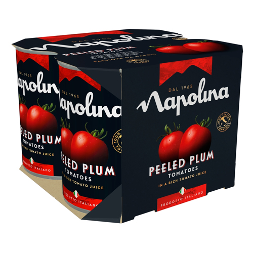 NAPOLINA PEELED PLUM TOMATOES 4PK 400G
