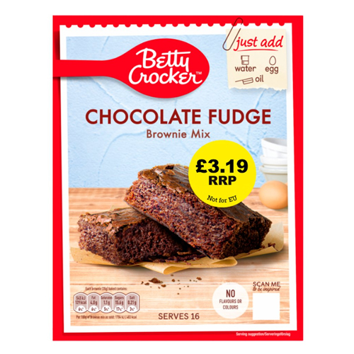 BETTY CROCKER CHOC FUDGE BROWNIE MIX PMP £3.19 415G