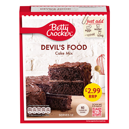 BETTY CROCKER DEVILS FOOD CAKE MIX PMP £3.19 425G