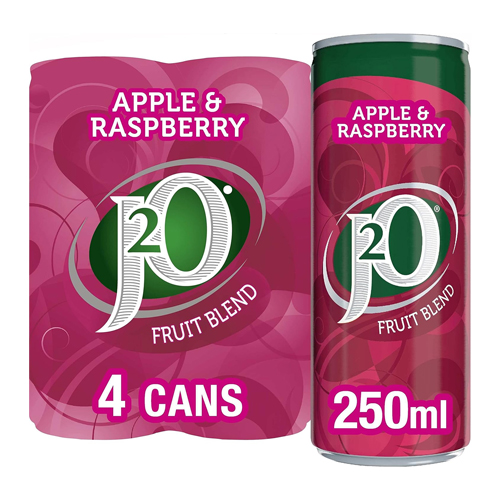 J2O APPLE & RASPBERRY 4PK CAN 250ML
