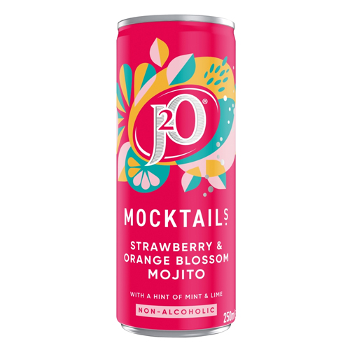 J20 MOCKTAIL STRAWBERRY & ORANGE BLOSSOM MOJITO CAN 250ML