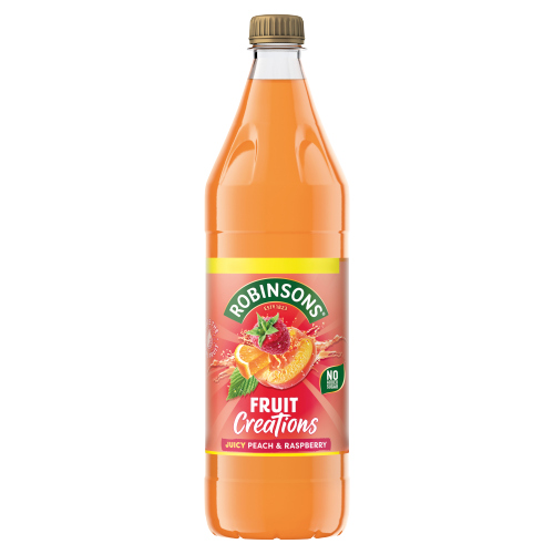 ROBINSONS CREATIONS PEACH & RASPBERRY SQUASH PMP £1.89 PET 750ML