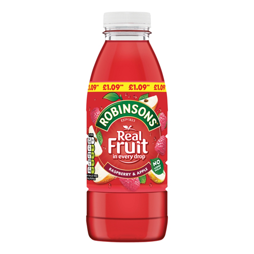 ROBINSONS RTD RASPBERRY & APPLE PMP £1.09 PET 500ML