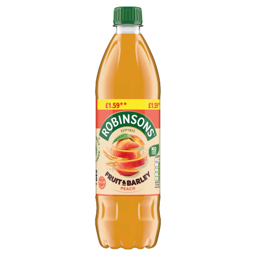 ROBINSONS FRUIT & BARLEY PEACH SQUASH PMP £1.59 PET 750ML