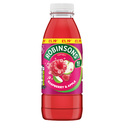 ROBINSONS RTD RASPBERRY & APPLE NAS PET PMP £1.19 500ML