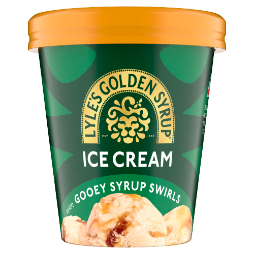 LYLE'S GOLDEN SYRUP ICE CREAM WITH GOOEY SYRUP SWIRLS 500ML