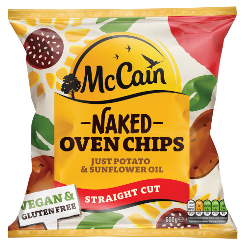 MCCAIN NAKED STRAIGHT CUT OVEN CHIPS PMP £2.09 600G