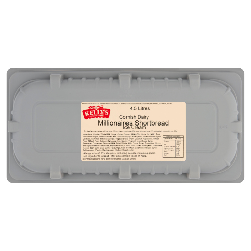 KELLY'S CORNISH DAIRY MILLIONAIRES SHORTBREAD ICE CREAM 4.5L