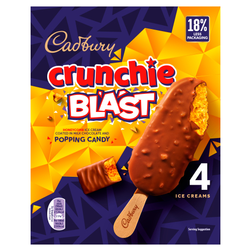 CADBURY CRUNCHIE BLAST ICE CREAM 4 X 90ML (360ML)