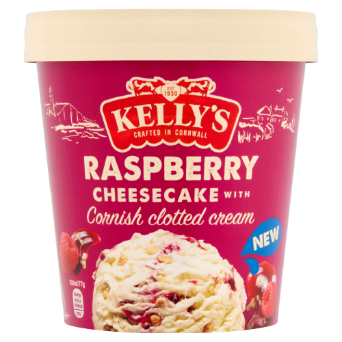 KELLY'S RASPBERRY CHEESECAKE WITH CORNISH CLOTTED CREAM 425ML