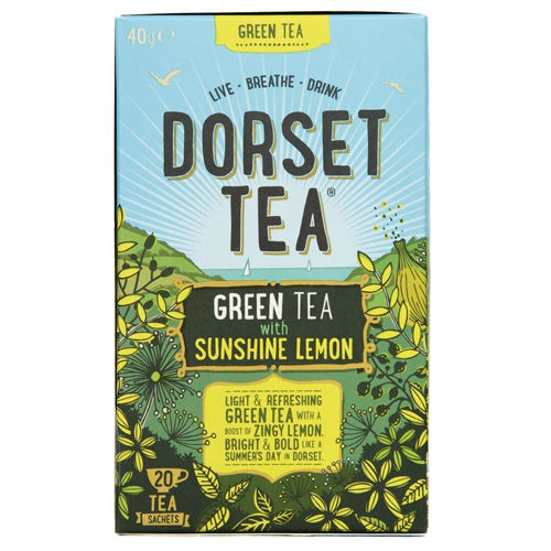 DORSET TEA PURE GREEN TEA WITH SUNSHINE LEMON TEA BAGS 20S