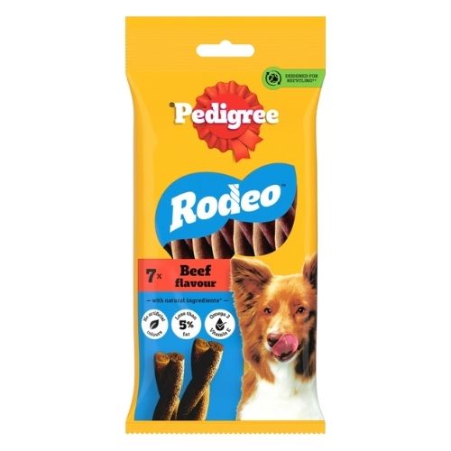 PEDIGREE RODEO ADULT DOG TREATS BEEF 7 STICKS 123G