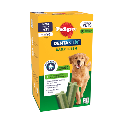 PEDIGREE DENTASTIX FRESH ADULT LARGE DOG TREATS 21 X DENTAL STICKS 810G