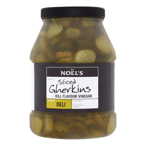 NOELS SLICED GHERKINS IN DILL FLAVOUR VINEGAR 2.45KG