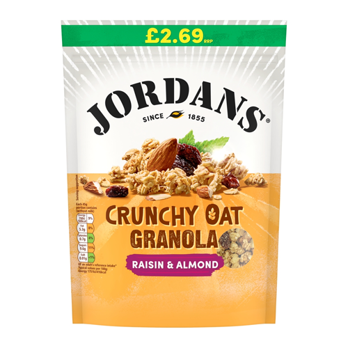 JORDANS CRUNCHY OAT GRANOLA RAISIN & ALMOND PMP £2.69 450G