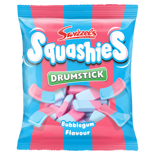SWIZZELS DRUMSTICK SQUASHIES BUBBLEGUM POUCH 140G