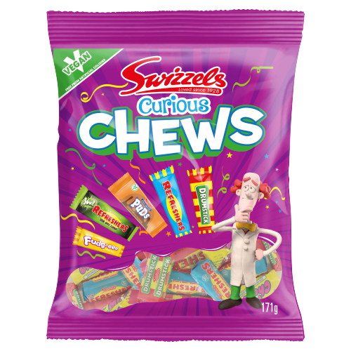 SWIZZELS CURIOUS CHEWS 171G-XMAS