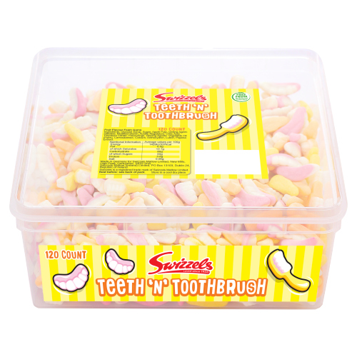 SWIZZELS TEETH N TOOTHBRUSH TUB 120'PCS