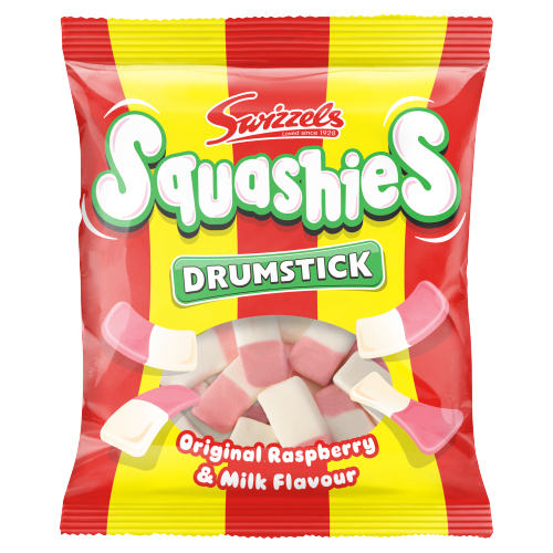 SWIZZELS DRUMSTICK SQUASHIES ORIGINAL RASPBERRY & MILK FLAVOUR 120G