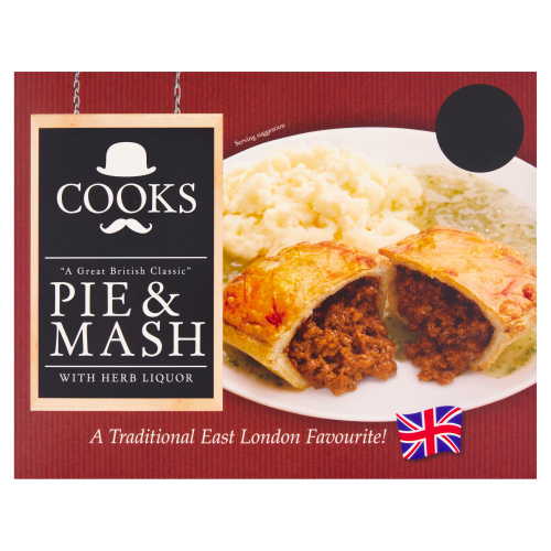KERSHAWS COOKS PIE & MASH WITH HERB LIQUOR PMP £3.25 450G