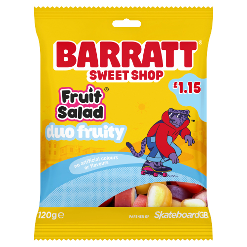 BARRATT SWEET SHOP FRUIT SALAD DUO FRUITY PMP £1.15 120G