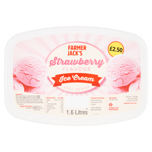 FARMER JACK'S STRAWBERRY SOFT SCOOP PMP £2.50 1.6L