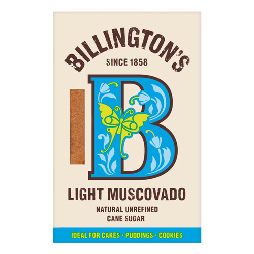 BILLINGTON'S LIGHT MUSCOVADO NATURAL UNREFINED CANE SUGAR 500G