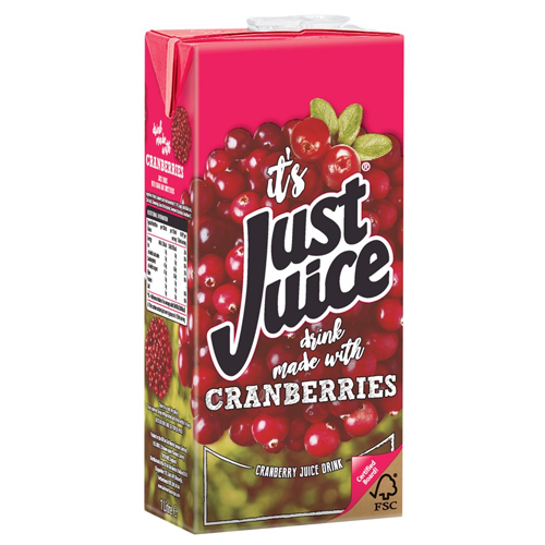 JUST JUICE CRANBERRY 1L