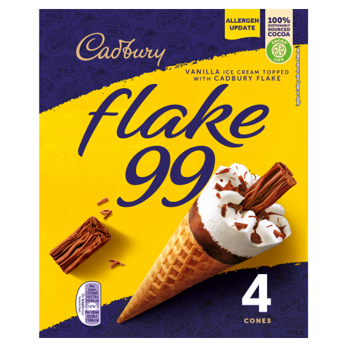CADBURY FLAKE 99 CONES 4 X 125ML (500ML)