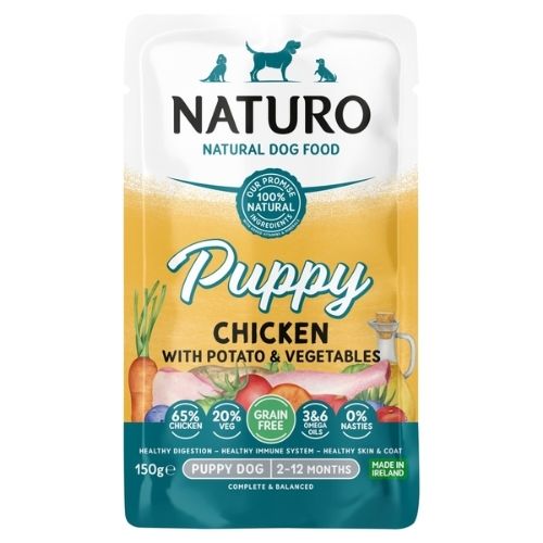 NATURO PUPPY GF CHICKEN WITH POTATO & VEG POUCH 150G