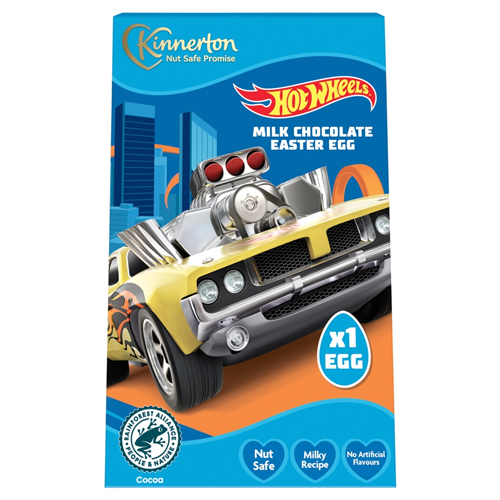 KINNERTON HOT WHEELS MILK CHOCOLATE EASTER EGG 50G