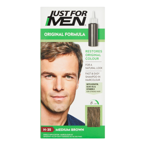 JUST FOR MEN-H35 MED BROWN HAIR COLOUR 6