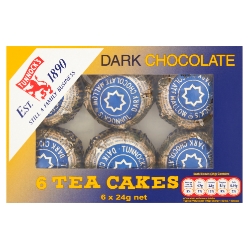 TUNNOCKS DARK CHOCOLATE TEACAKES 144G