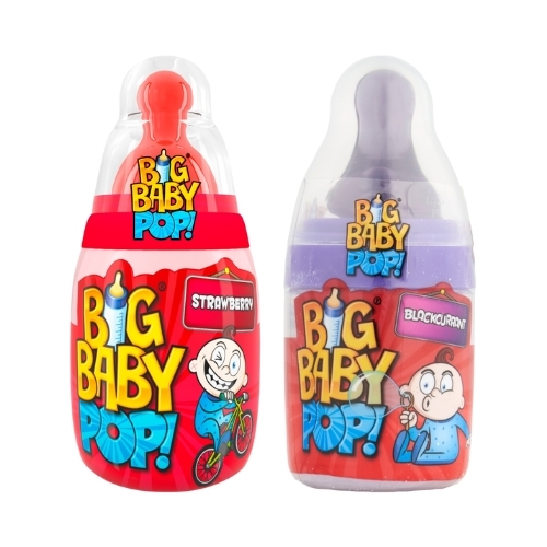 BAZOOKA BIG BABY POP STRAWBERRY & BLACKCURRANT 12PK 32G