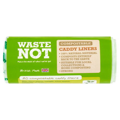 WASTE NOT COMPOSTABLE CADDY LINERS 20PK 10L