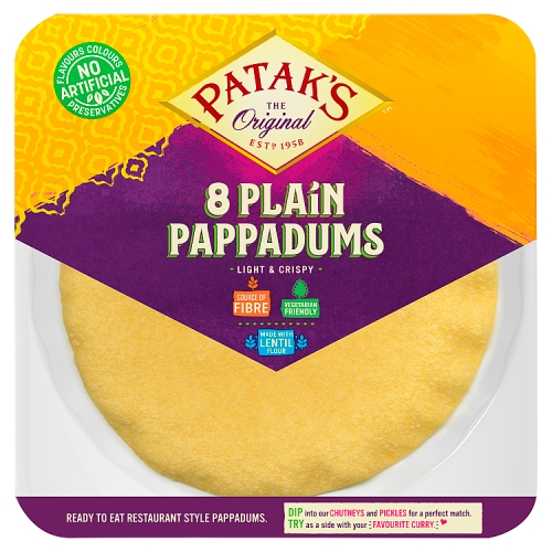 PATAK'S READY TO EAT PLAIN PAPPADUMS 72G
