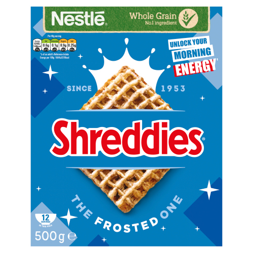 SHREDDIES FROSTED MALTED WHEATS BREAKFAST CEREAL 500G