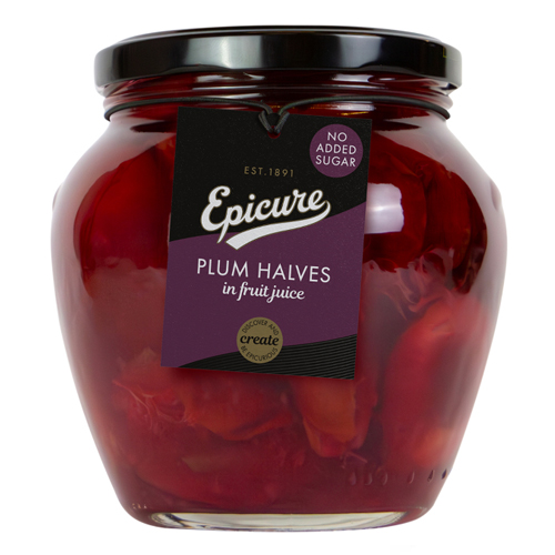 EPICURE PLUM HALVES IN FRUIT JUICE (JAR) 560G