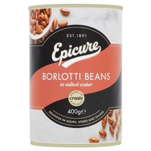 EPICURE BORLOTTI BEANS IN SALTED WATER 400G