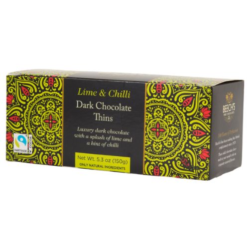 BEECHS DARK CHOCOLATE LIME & CHILLI THINS 150G